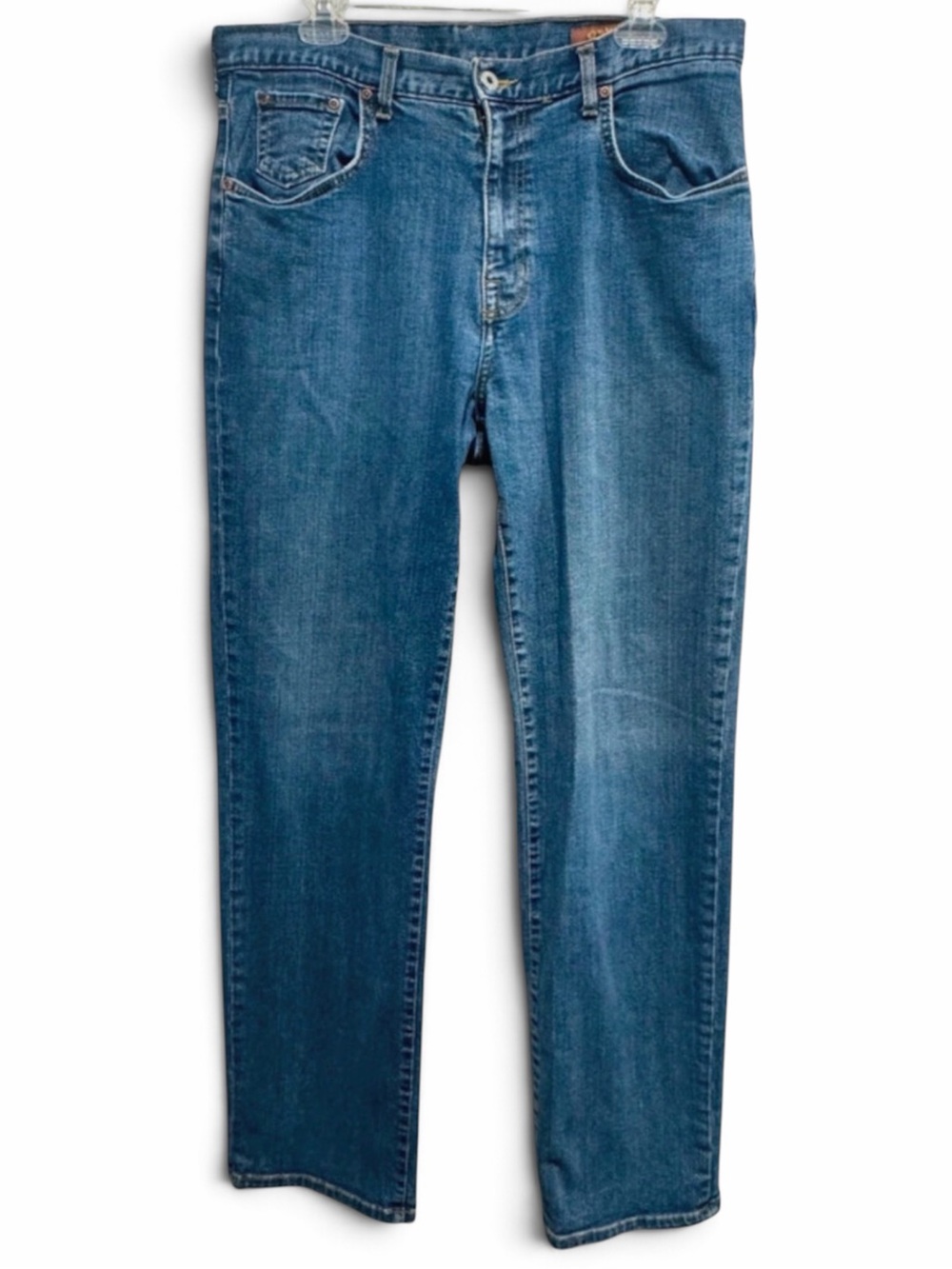 Orvis Montana Morning Jeans Mens 34x34 Straight Leg Blue Stretch Denim